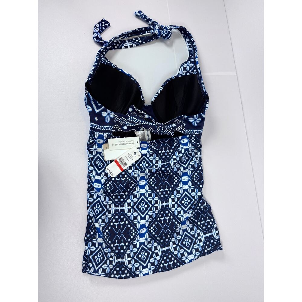 Tommy Bahama One Piece Swimsuit Navy Batik Underwire Molded Cup Womens XS D NWT - Picture 4 of 9